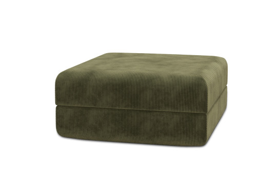 Housse Pouf convertible - Tissu velours côtelé vert