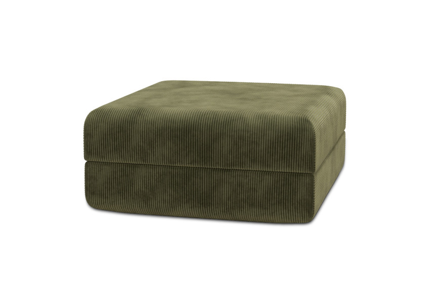 Housse Pouf convertible - Tissu velours côtelé vert