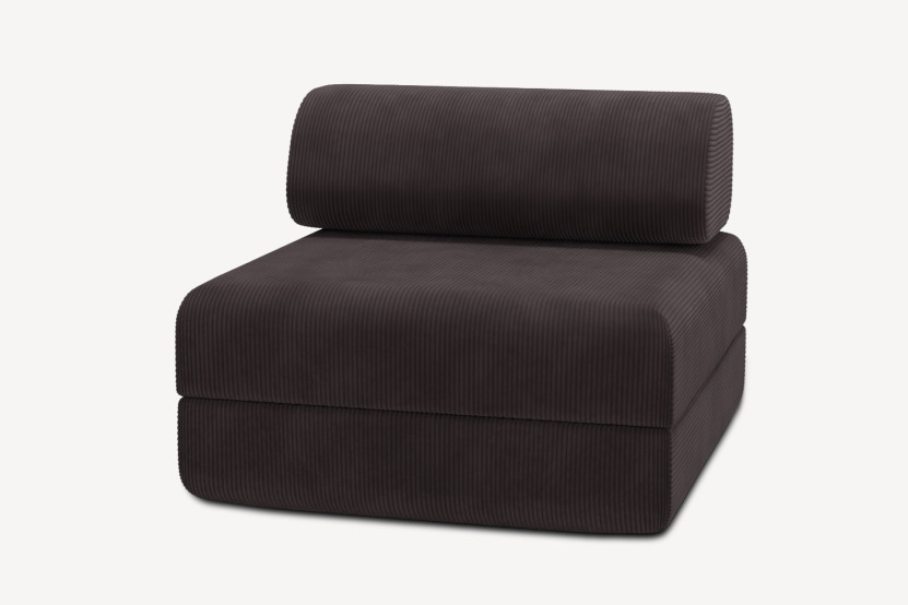 Fauteuil convertible et modulable - Velours côtelé Marron