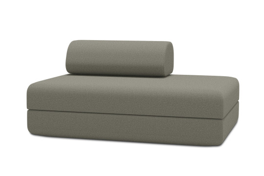 Housse Canapé droit convertible - 2 places - Tissu lisse taupe