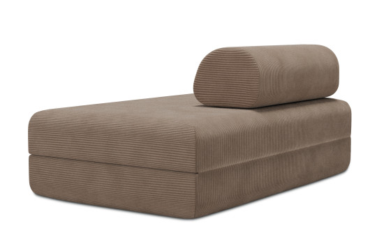 Canapé 2 places convertible et modulable - Velours côtelé Taupe