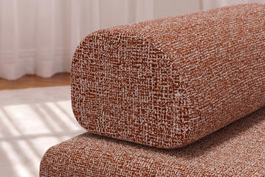 Canapé 2 places convertible et modulable - Tissu tweed Rouge