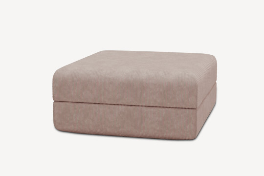 Pouf convertible et modulable - Velours côtelé Rose pâle