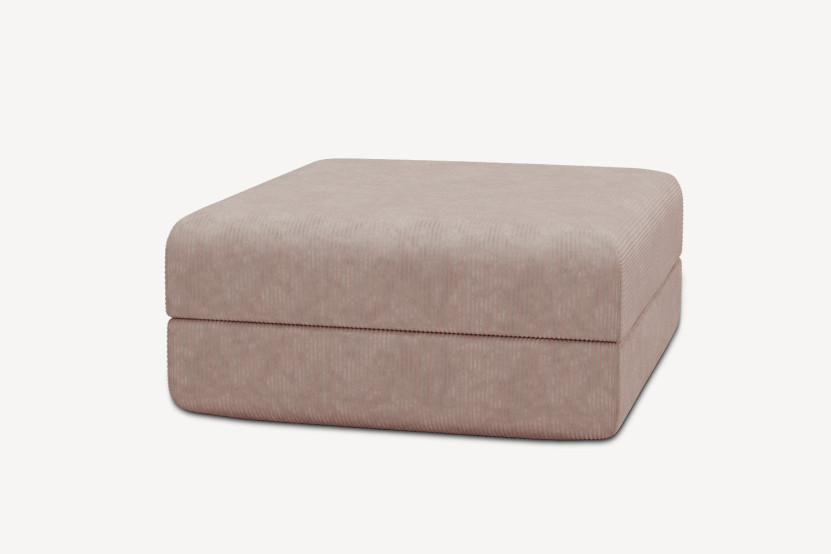 Pouf convertible et modulable - Velours côtelé Rose pâle