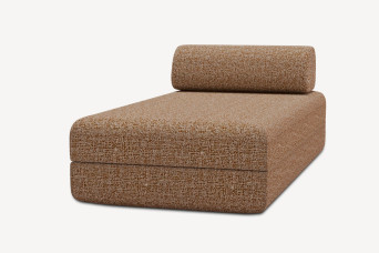 Méridienne convertible et modulable - Tissu tweed Marron
