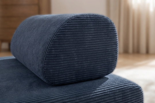 Méridienne convertible et modulable - Velours côtelé Bleu