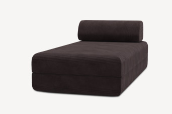 Méridienne convertible et modulable - Velours côtelé Marron