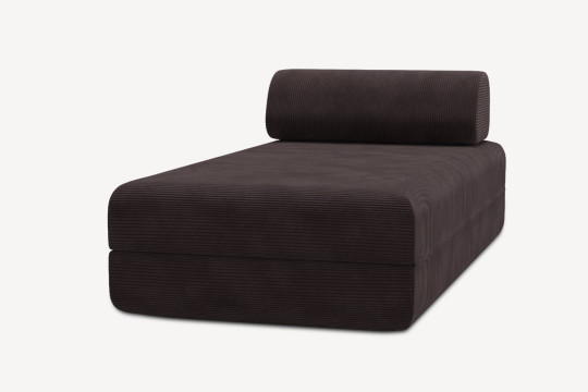 Méridienne convertible et modulable - Velours côtelé Marron