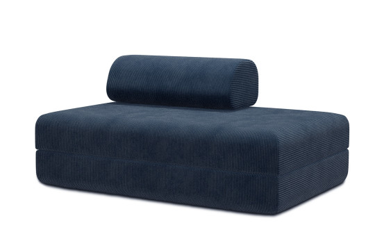 Canapé 2 places convertible et modulable - Velours côtelé Bleu