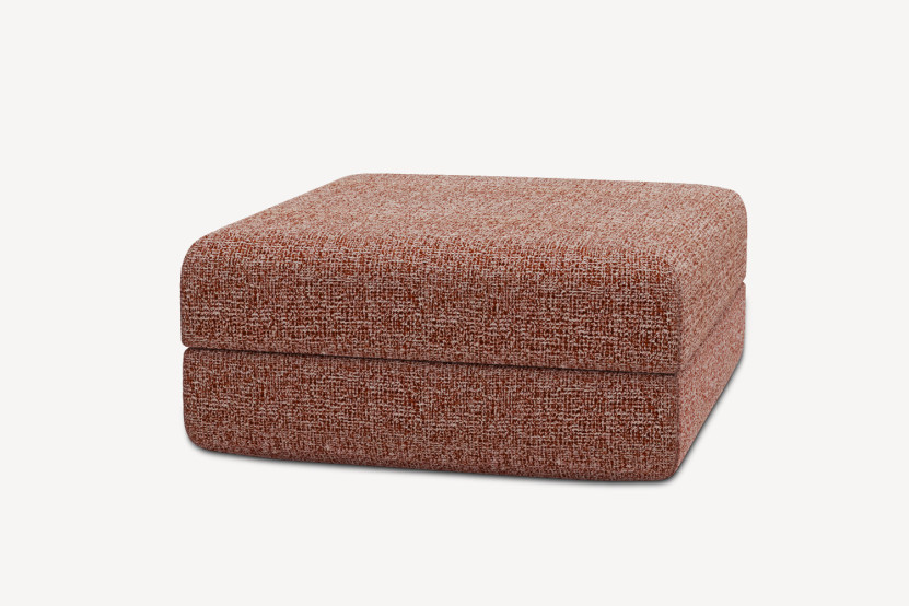 Pouf convertible et modulable - Tissu tweed Rouge