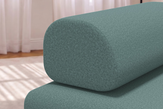 Canapé 2 places convertible et modulable - Tissu lisse Vert