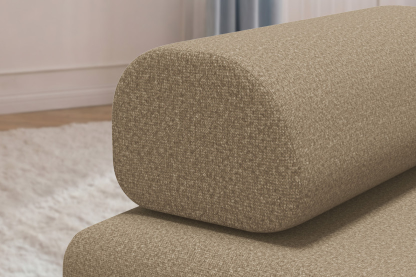 Canapé 2 places convertible et modulable - Tissu lisse Marron