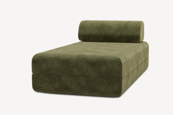 Méridienne convertible et modulable - Velours côtelé Vert