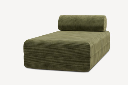 Méridienne convertible et modulable - Velours côtelé Vert