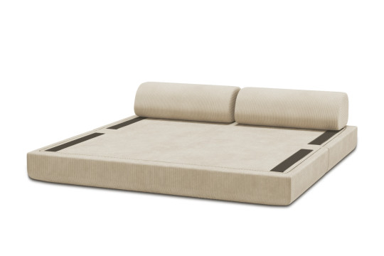 Canapé 3 places convertible et modulable - Velours côtelé Beige