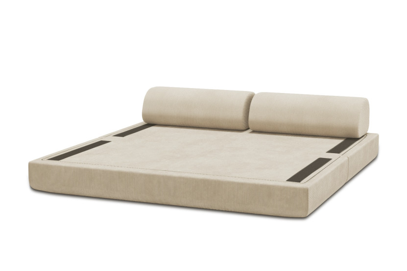 Canapé 3 places convertible et modulable - Velours côtelé Beige