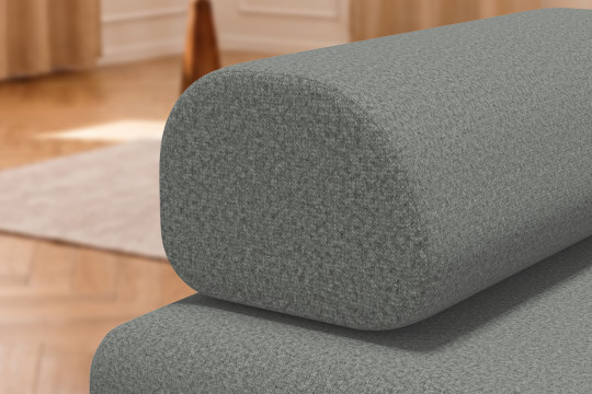 Méridienne convertible et modulable - Tissu lisse Gris