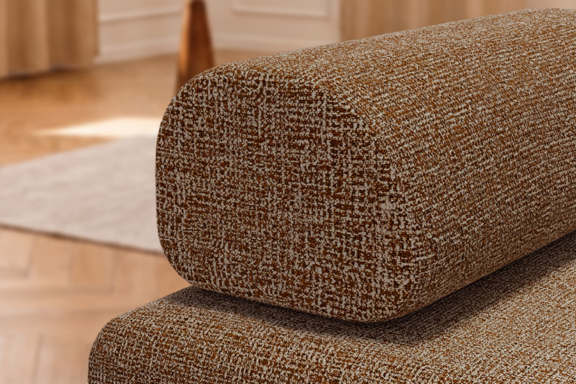 Canapé 3 places convertible et modulable - Tissu tweed Marron