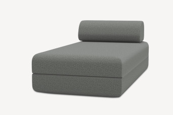 Méridienne convertible et modulable - Tissu lisse Gris