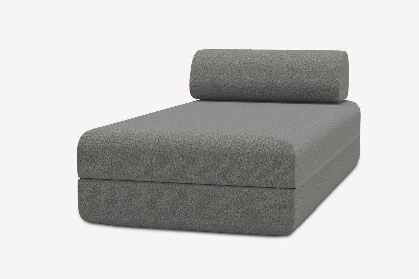 Méridienne convertible et modulable - Tissu lisse Gris