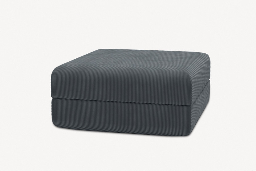 Pouf convertible et modulable - Velours côtelé Gris