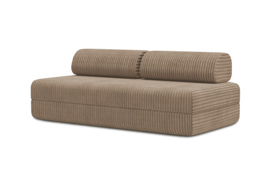 Canapé 3 places convertible et modulable - Velours côtelé XL Marron