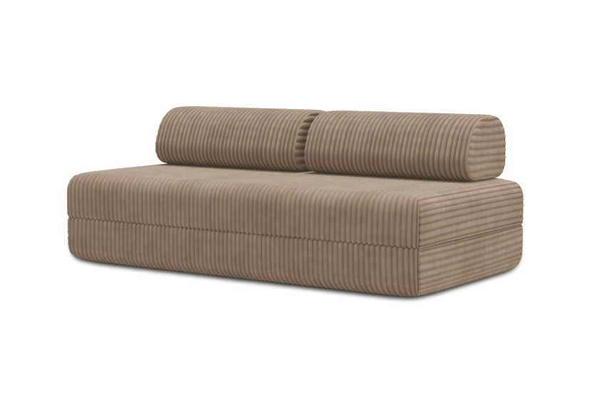 Canapé 3 places convertible et modulable - Velours côtelé XL Marron