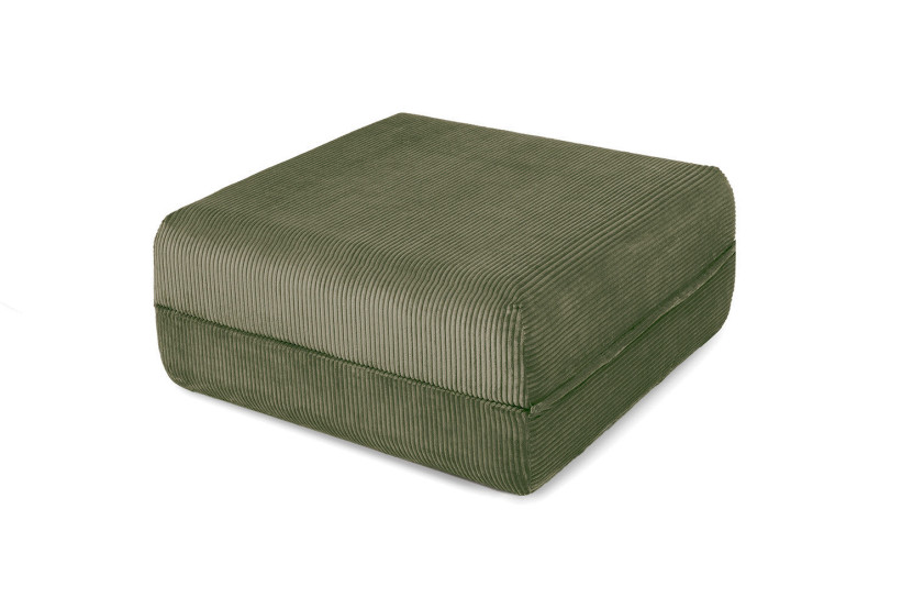 Pouf convertible et modulable - Velours côtelé - Vert