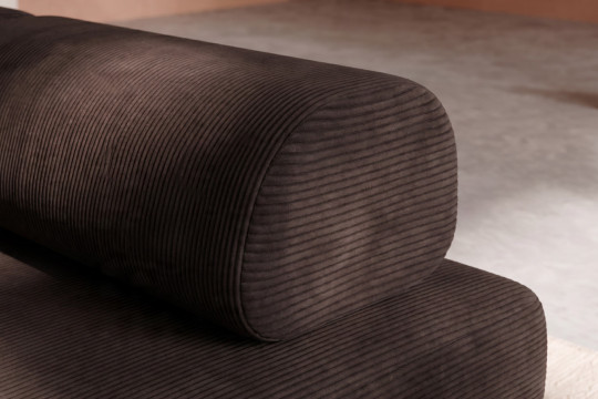 Méridienne convertible et modulable - Velours côtelé Marron