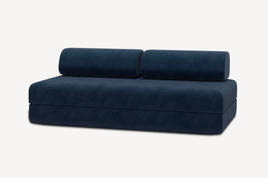 Canapé 3 places convertible et modulable - Velours côtelé Bleu