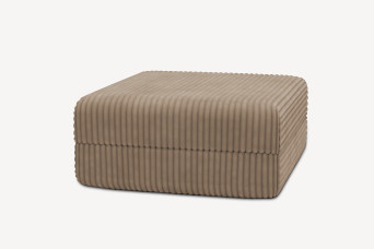 Pouf convertible et modulable - Velours côtelé XL Marron