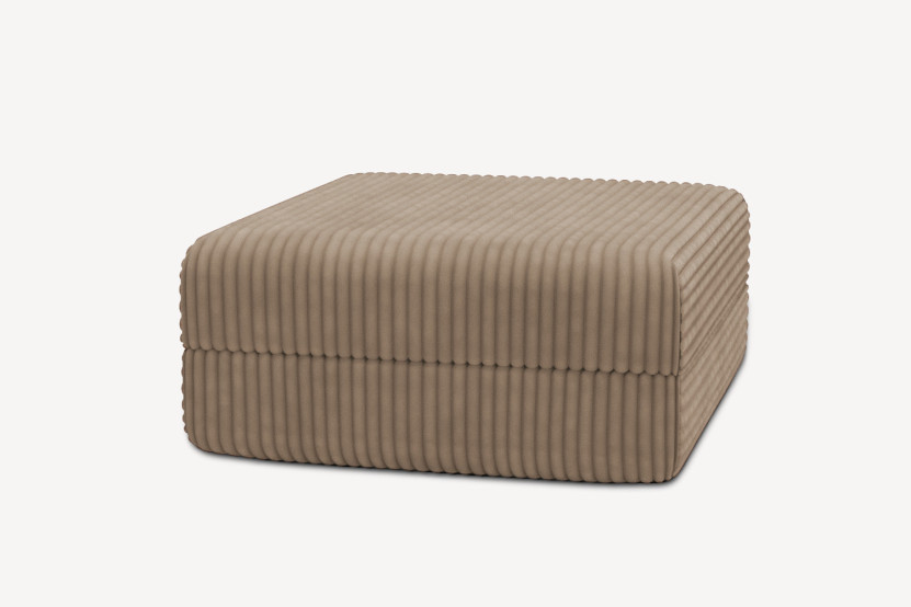 Pouf convertible et modulable - Velours côtelé XL Marron