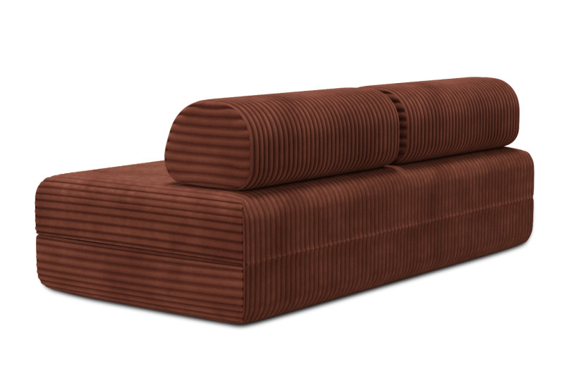 Canapé 3 places convertible et modulable - Velours côtelé XL Terracotta