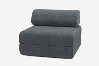Fauteuil convertible et modulable - Velours côtelé Gris