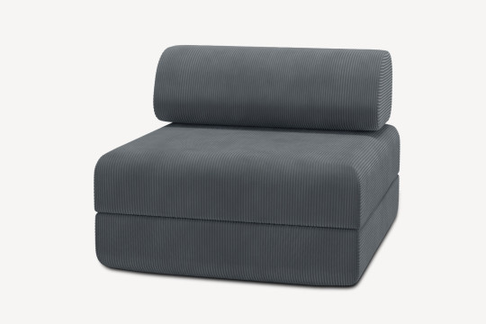 Fauteuil convertible et modulable - Velours côtelé Gris