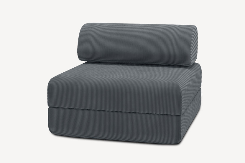 Fauteuil convertible et modulable - Velours côtelé Gris