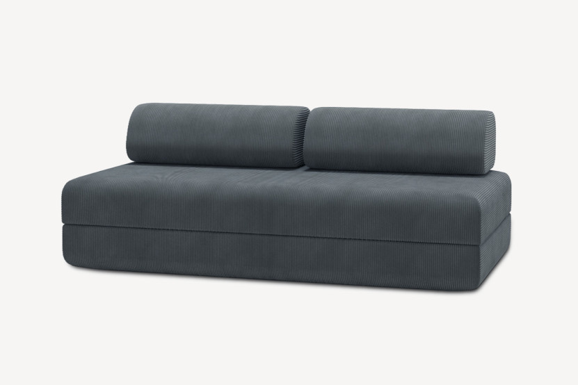 Canapé 3 places convertible et modulable - Velours côtelé Gris