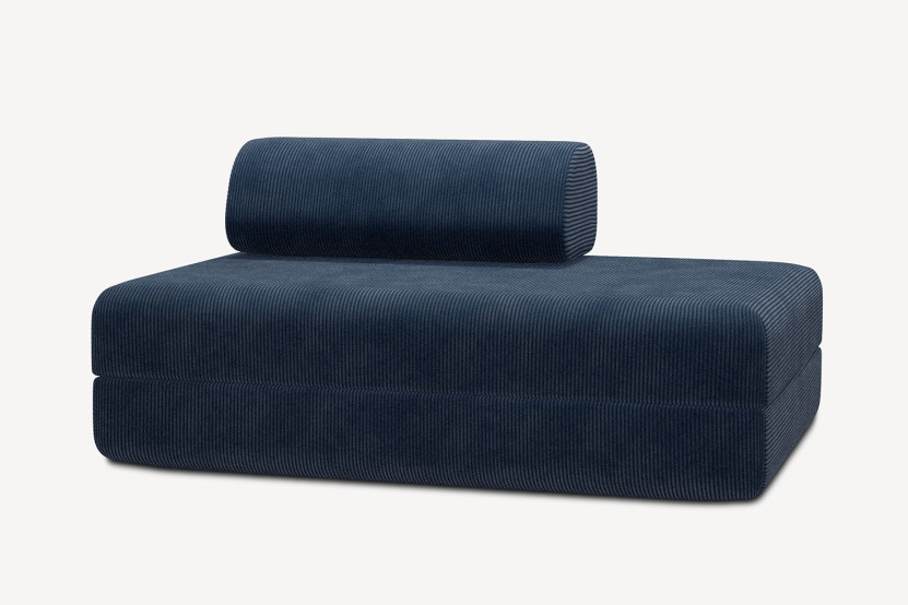 Canapé 2 places convertible et modulable - Velours côtelé Bleu