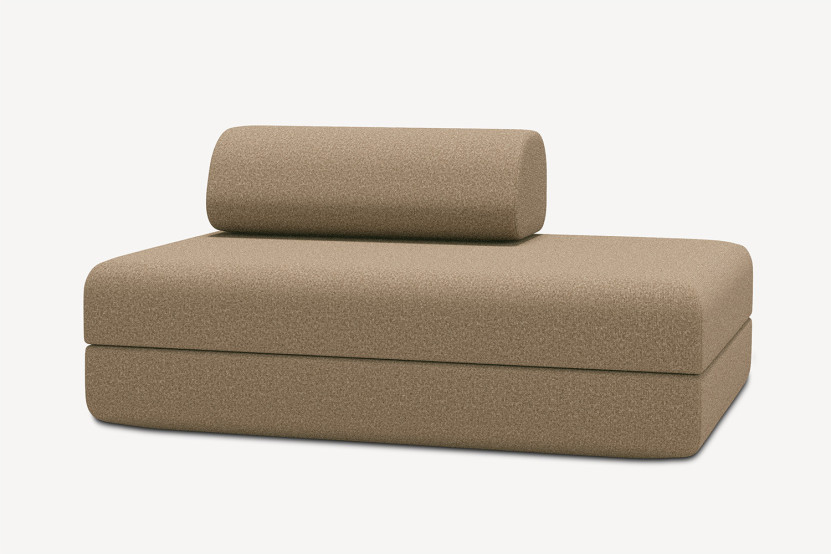Canapé 2 places convertible et modulable - Tissu lisse Marron