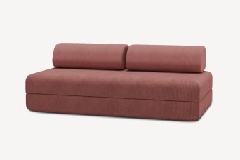 Canapé 3 places convertible et modulable - Velours côtelé Rose