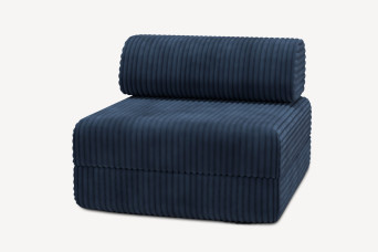 Fauteuil convertible et modulable - Velours côtelé XL Bleu