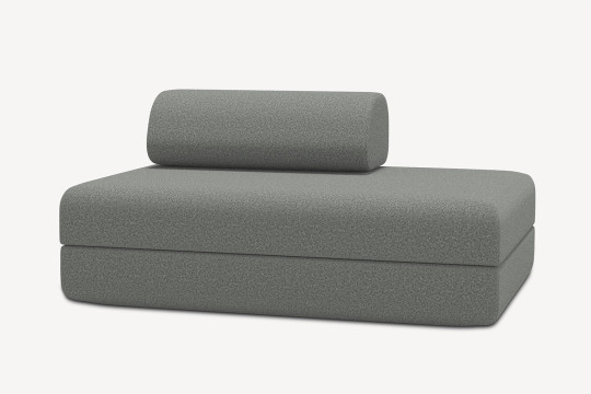Canapé 2 places convertible et modulable - Tissu lisse Gris