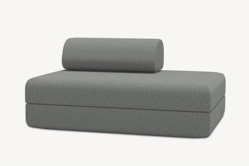 Canapé 2 places convertible et modulable - Tissu lisse Gris