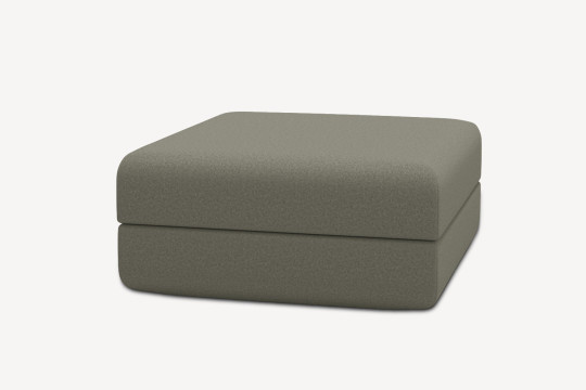 Pouf convertible et modulable - Tissu lisse Taupe