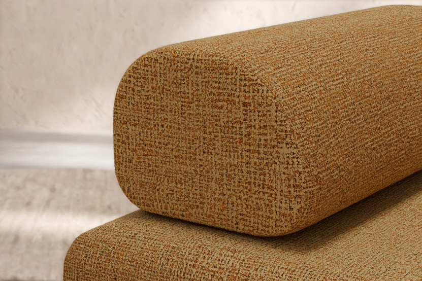 Canapé 3 places convertible et modulable - Tissu tweed Jaune