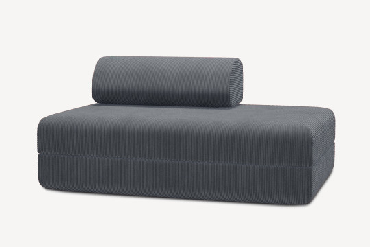 Canapé 2 places convertible et modulable - Velours côtelé Gris