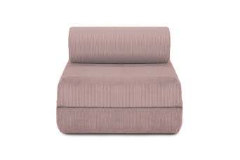 Fauteuil convertible et modulable - Velours côtelé - Rose pâle