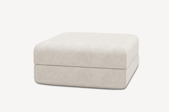 Pouf convertible et modulable - Velours côtelé Blanc