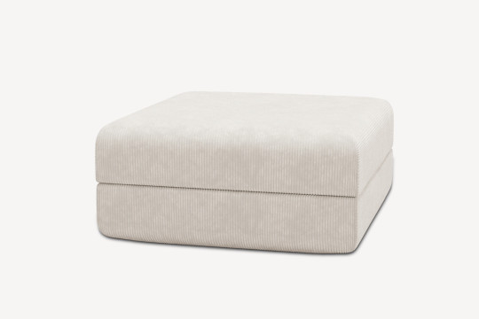 Pouf convertible et modulable - Velours côtelé Blanc
