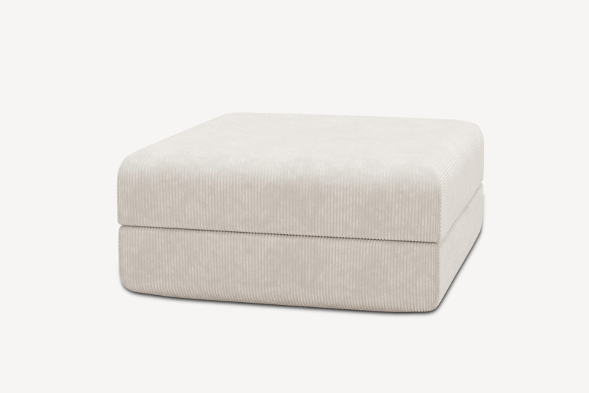 Pouf convertible et modulable - Velours côtelé Blanc